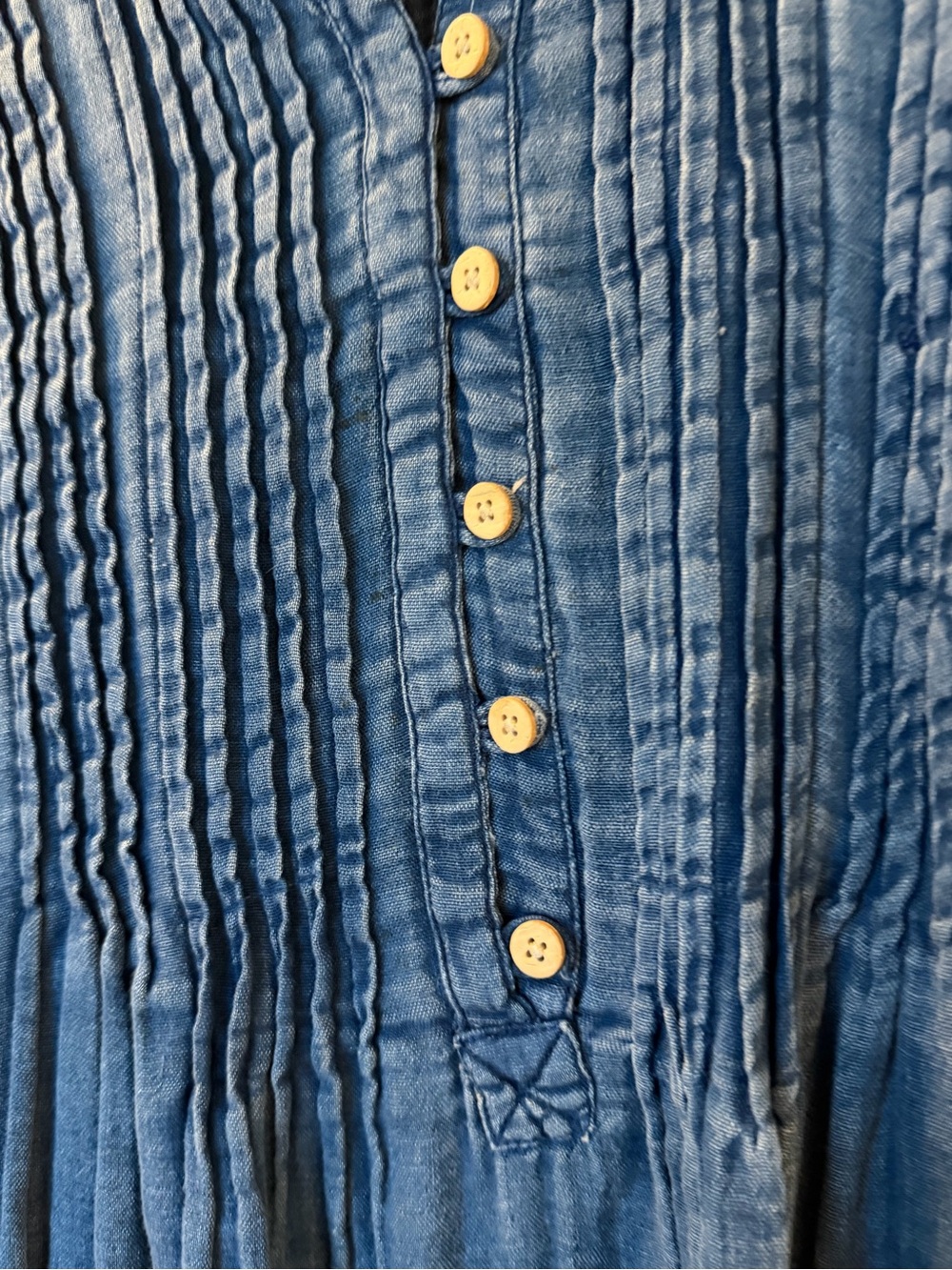 FAHERTY Isha Indigo Organic Cotton Dress Size Medium - Picture 6 of 9